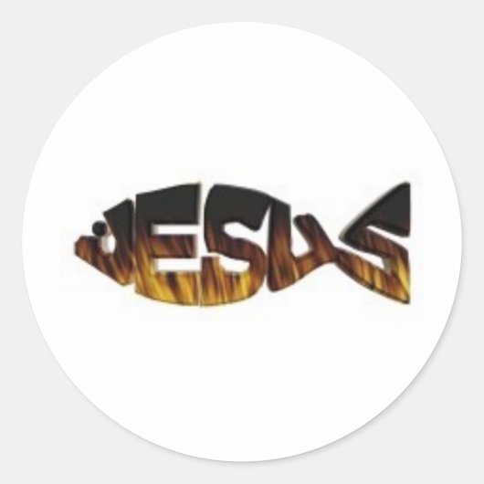 jesusfirefachtig ronde sticker (Voorkant)
