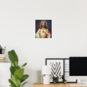 Jesushart vredesteken portret poster (Thuiskantoor)