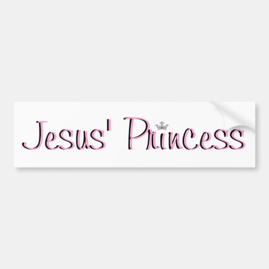 Jesus'Princess-roze Bumpersticker (Voorkant)