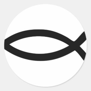 jesussymbool vis ronde sticker