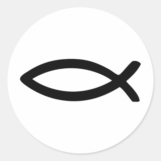 jesussymbool vis ronde sticker (Voorkant)