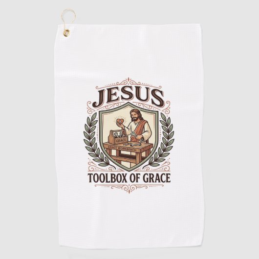 Jesustools van genade Jezus Toolbox Genade Christi Golfhanddoek (Voorkant)