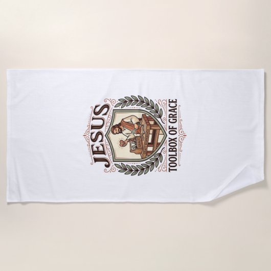 Jesustools van genade Jezus Toolbox Genade Christi Strandlaken (Voorkant)