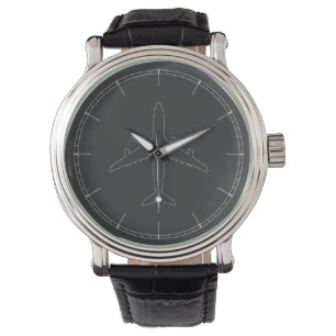 Jet Airliner Silhouette Horloge