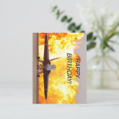 Jet Airplane foto, Cool Aviation Verjaardag Briefkaart (Staand voorkant)