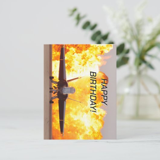 Jet Airplane foto, Cool Aviation Verjaardag Briefkaart (Staand voorkant)