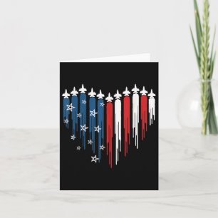 Jet Airplane Heart Rood Wit Blauw Amerikaanse Vlag Kaart