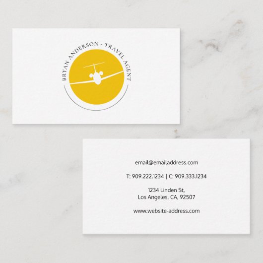 Jet Airplane Logo Visitekaartje (Voorkant / Achterkant)