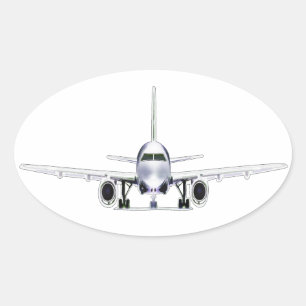 Jet Airplane Ovale Sticker