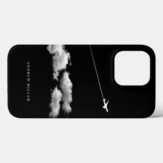 ©Jet Airplane Over the Clouds Personalized Pilot Case-Mate iPhone Case (Achterkant (horizontaal))