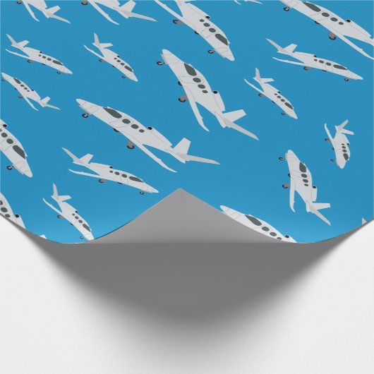 Jet Airplane Pattern Cadeaupapier (Hoek)
