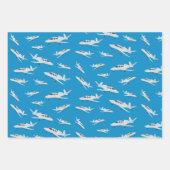 Jet Airplane Pattern Inpakpapier Vel (Voorkant 3)