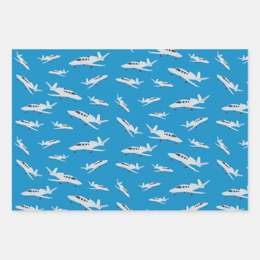 Jet Airplane Pattern Inpakpapier Vel (Voorkant)
