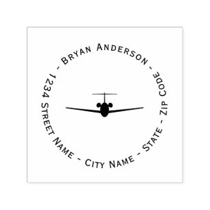 Jet Airplane Return Address Self-Inking Stamp Zelfinktende Stempel
