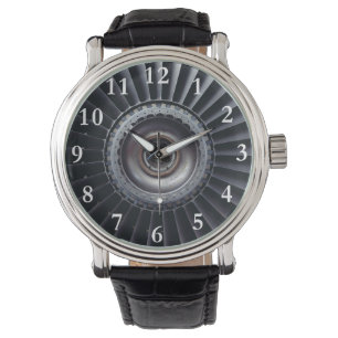 Jet Airplane Turbine Engine Personalizeerd horloge
