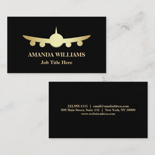 Jet Airplane Visitekaartje (Voorkant / Achterkant)