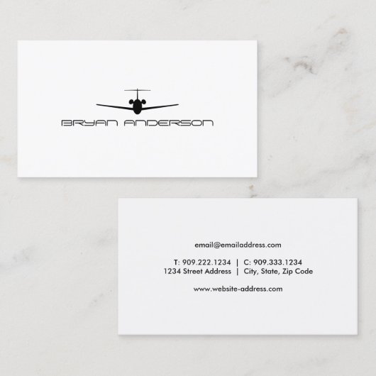 Jet Airplane Visitekaartje (Voorkant / Achterkant)