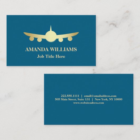 Jet Airplane Visitekaartje (Voorkant / Achterkant)