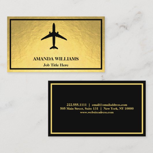 Jet Airplane Visitekaartje (Voorkant / Achterkant)