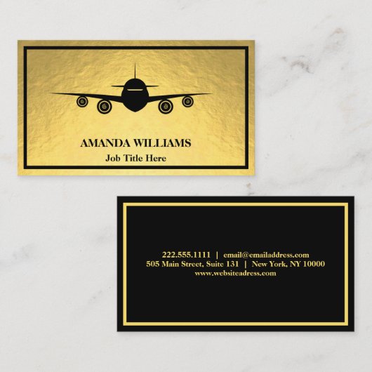 Jet Airplane Visitekaartje (Voorkant / Achterkant)