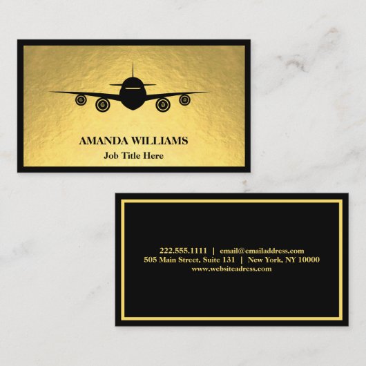 Jet Airplane Visitekaartje (Voorkant / Achterkant)