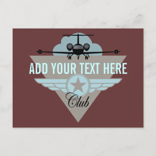 Jet Airplane Wing Club Briefkaart