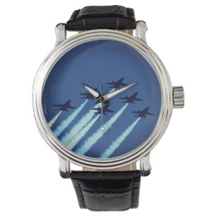 Jet Airplanes vliegen in Formation Blue Angels Horloge