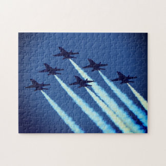 Jet Airplanes vliegen in Formation Blue Angels Legpuzzel