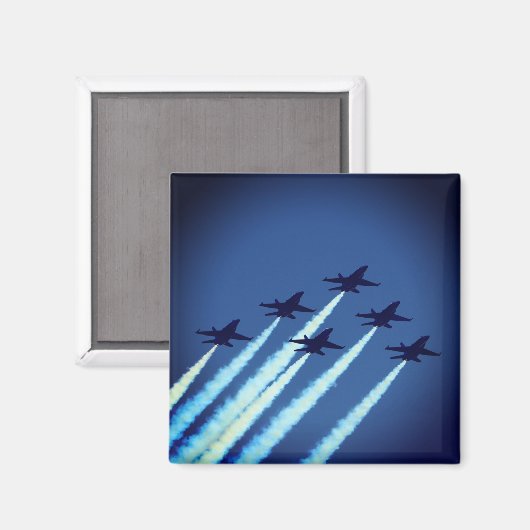 Jet Airplanes vliegen in Formation Blue Angels Magneet (Voorkant / Achterkant)