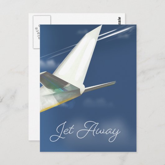 Jet Away reisposter. Briefkaart (Voorkant / Achterkant)