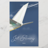 Jet Away reisposter. Briefpapier (Achterkant)