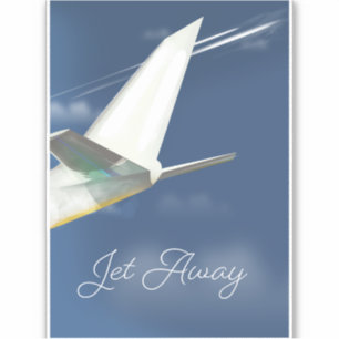 Jet Away reisposter. Sticker