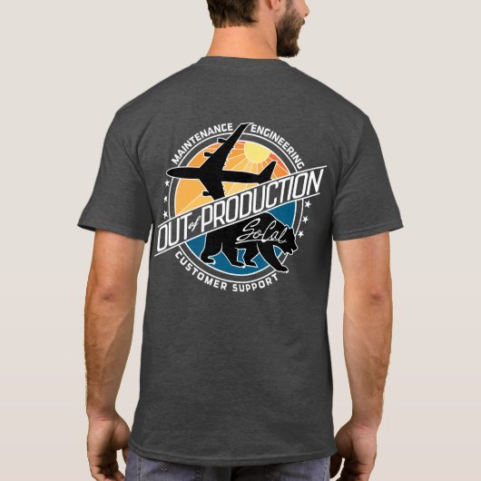 Jet & Beer - Achterzijde - donkere shirten T-shirt (Achterkant)