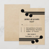 Jet Black Deco Chic Response Kaart (Voorkant / Achterkant)