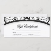 Jet Black Holiday Gift Certificate Classy Damask (Achterkant)