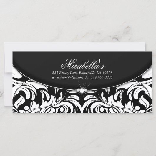 Jet Black Holiday Gift Certificate Classy Damask (Voorkant)