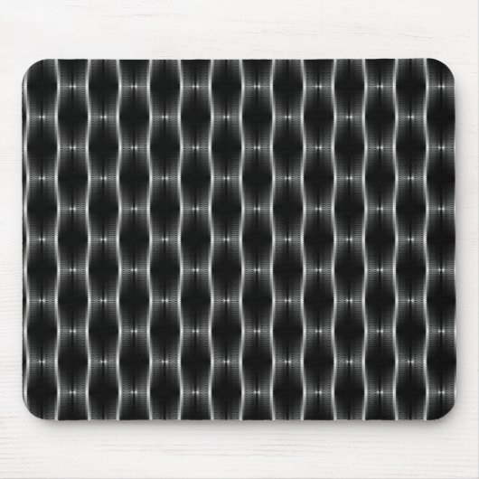 Jet Black Metallic Ribbons Mousepad Muismat (Voorkant)