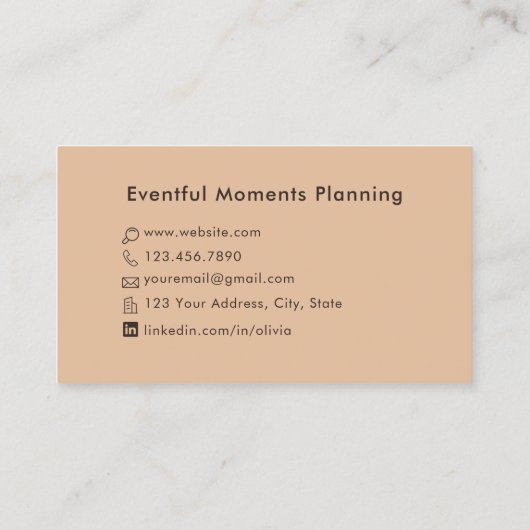 Jet Black Modern Minimalistisch Visitekaartje (Achterkant)