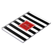 Jet Black Monogrammed Awning Stripe Notitieboek (Linkerzijde)