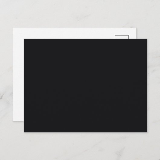 Jet Black Solid Color Briefkaart (Voorkant / Achterkant)