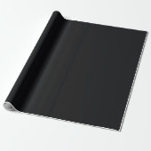 Jet Black Solid Color Cadeaupapier (Uitgerold)