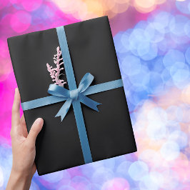 Jet Black Solid Color Cadeaupapier