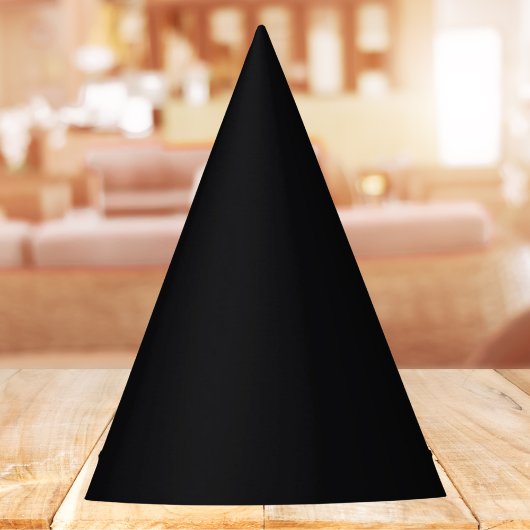 Jet Black Solid Color Feesthoedjes