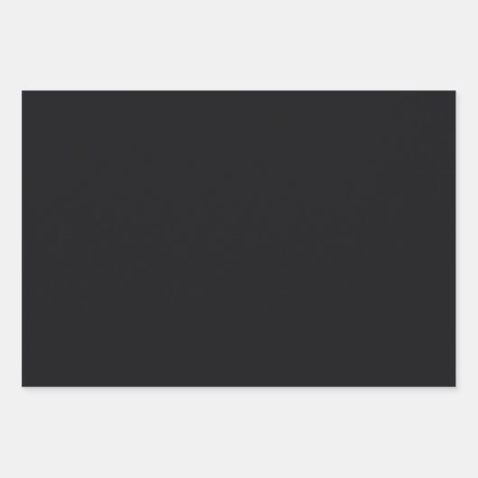 Jet Black Solid Color Inpakpapier Vel (Voorkant 3)