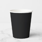 Jet Black Solid Color Papieren Bekers (Achterkant)