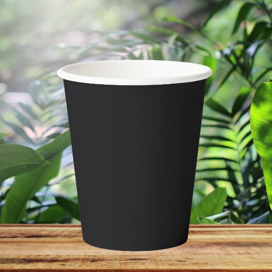 Jet Black Solid Color Papieren Bekers