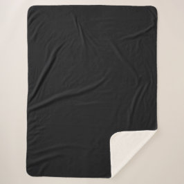 Jet Black Solid Color Sherpa Deken