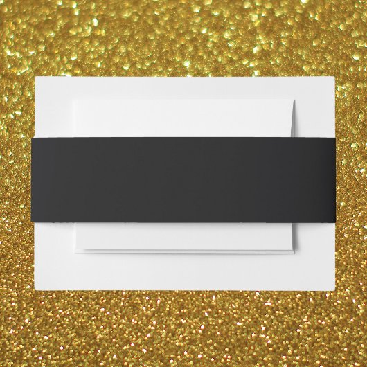 Jet Black Solid Color Uitnodigingen Wikkel
