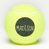 Jet Black Super Cute Custom Name Tennisballen (Achterkant)