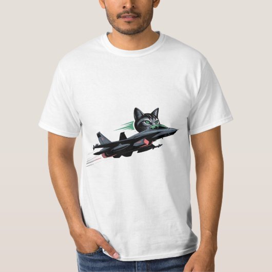 Jet Cat Pilot - Futuristische Feline Flight T-shir T-shirt (Voorkant)
